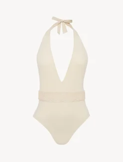 La Perla Swimsuit In Champagne With Beading< One-Piece Bathing Suits