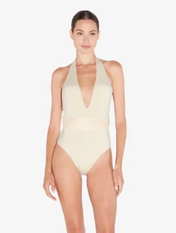 La Perla Swimsuit In Champagne With Beading< One-Piece Bathing Suits