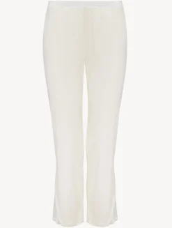 La Perla Trousers In Off-white Modal With Embroidered Tulle< Pajamas|Loungewear