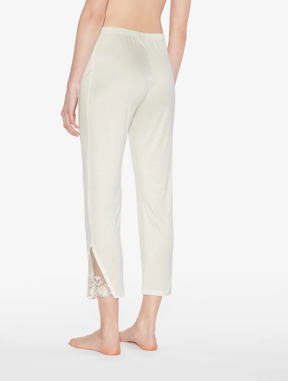 La Perla Trousers In Off-white Modal With Embroidered Tulle< Pajamas|Loungewear
