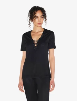 La Perla T-shirt In Modal With Embroidered Tulle< Camisoles|Pajamas