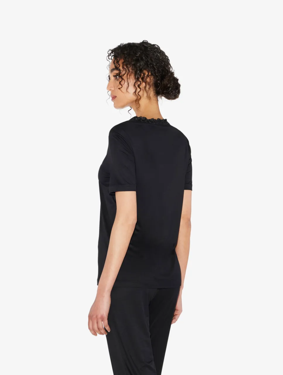 La Perla T-shirt In Modal With Embroidered Tulle< Camisoles|Pajamas