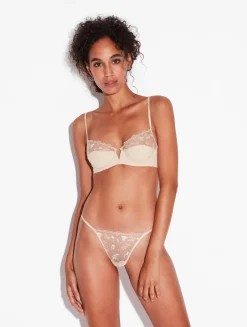 La Perla Underwired Bra In Halo And Ivory Nude With Embroidered Tulle< Underwired
