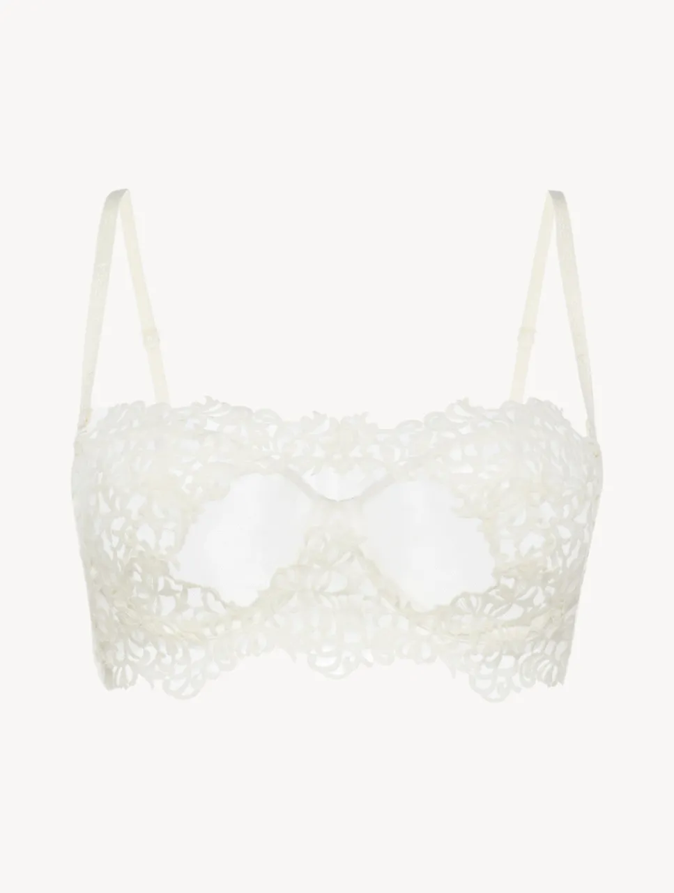 La Perla Underwired Bra With Macramé In Off-white< Bandeau|Strapless & Multiway