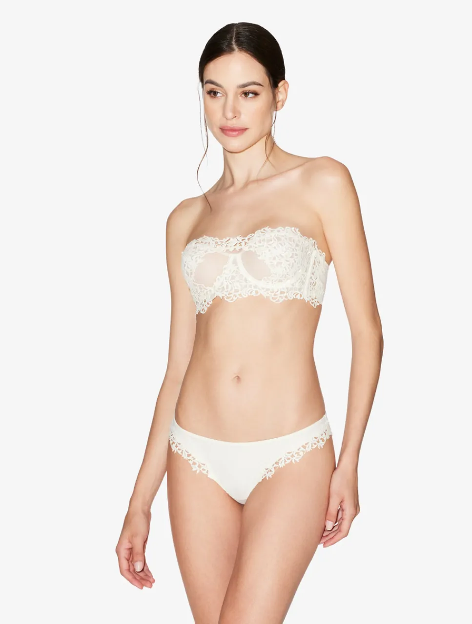 La Perla Underwired Bra With Macramé In Off-white< Bandeau|Strapless & Multiway