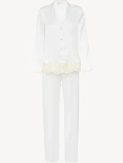 La Perla Silk Long Pajamas With Frastaglio< Pajamas|Silk Sleepwear