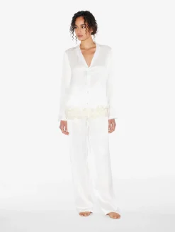 La Perla Silk Long Pajamas With Frastaglio< Pajamas|Silk Sleepwear