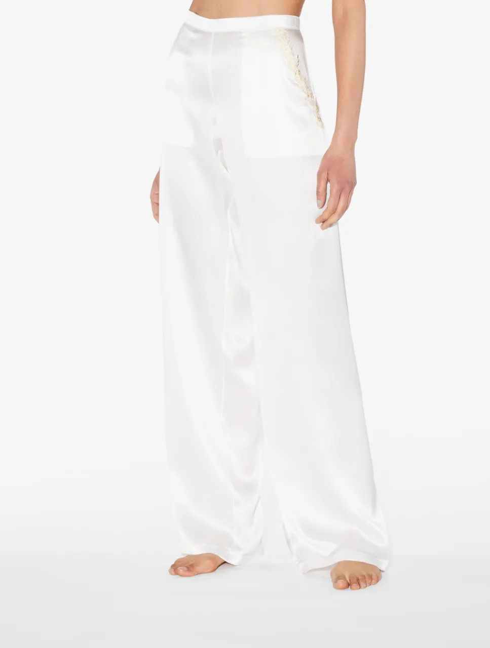 La Perla Silk Long Pajamas With Frastaglio< Pajamas|Silk Sleepwear