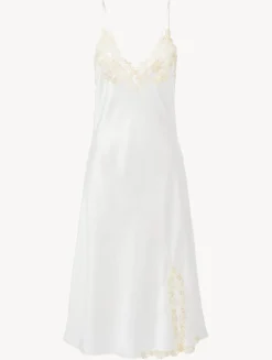 La Perla Silk Satin Short Nightgown With Frastaglio< Pajamas|Slips & Dresses