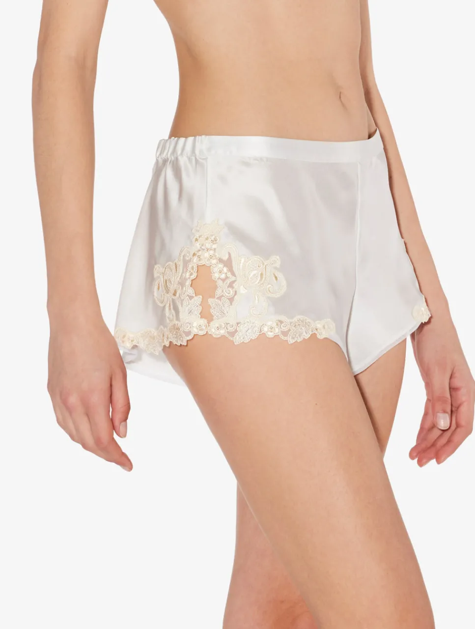 La Perla Silk Satin Sleep Shorts With Frastaglio< Pajamas|Sleep Shorts & Trousers