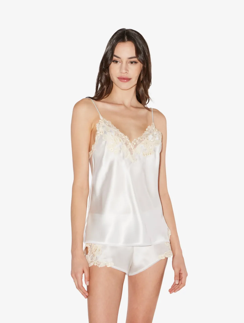 La Perla Silk Satin Sleep Shorts With Frastaglio< Pajamas|Sleep Shorts & Trousers