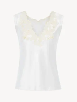 La Perla Silk Satin Top With Frastaglio< Camisoles|Pajamas