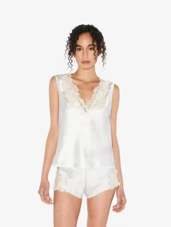 La Perla Silk Satin Top With Frastaglio< Camisoles|Pajamas